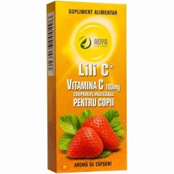 Vitamina C pentru copii 100 mg Lili C aroma de capsuni, 30 comprimate - Adya Green Pharma