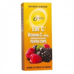 Vitamina C pentru copii 100 mg Lili C aroma fructe de padure, 30 comprimate - Adya Green Pharma