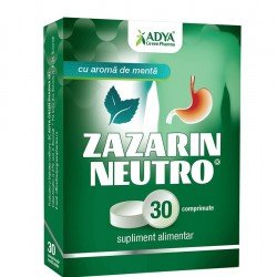 Supliment alimentar pentru arsuri gastrice Zazarin Neutro aroma de menta, 30 comprimate - Adya Green Pharma