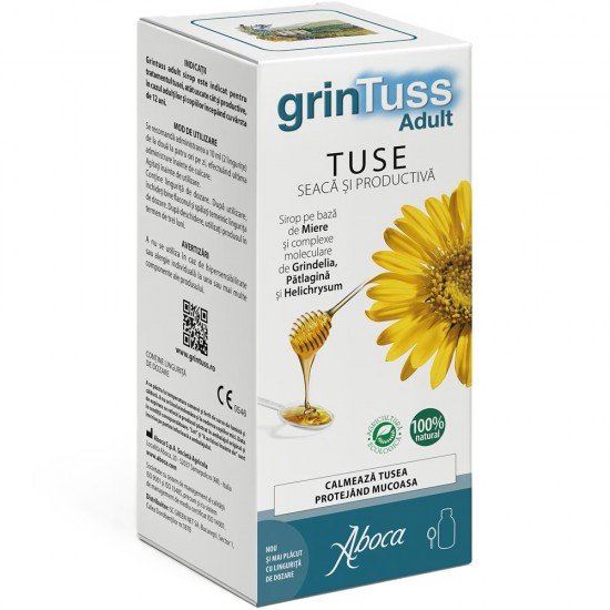GrinTuss sirop de tuse pentru adulti, 180 ml - Aboca