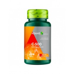Vitamina C-500mg cu macese, 30 tablete, Adams