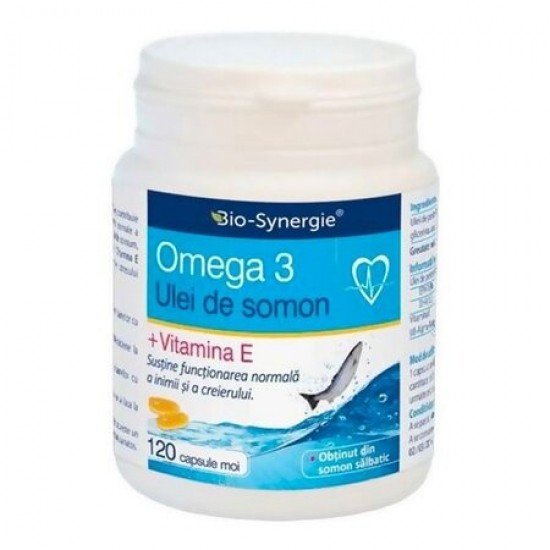 Omega 3 ulei de somon + vitamina E, 120 capsule - Bio Synergie