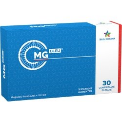 Magneziu incapsulat + Vitamina D 3 Mg Bleu, 30 comprimate, Bleu Pharma