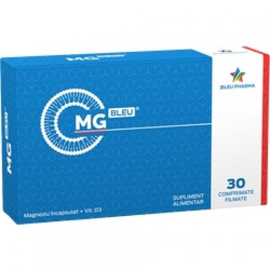 Magneziu incapsulat + Vitamina D 3 Mg Bleu, 30 comprimate, Bleu Pharma