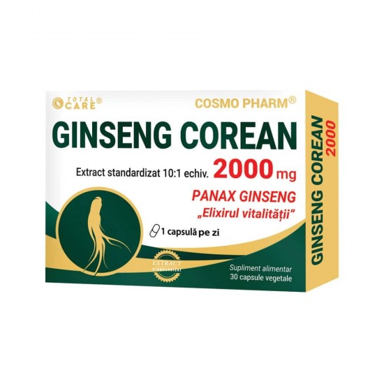 Ginseng Corean, 2000 mg, 30 comprimate, Cosmo Pharm