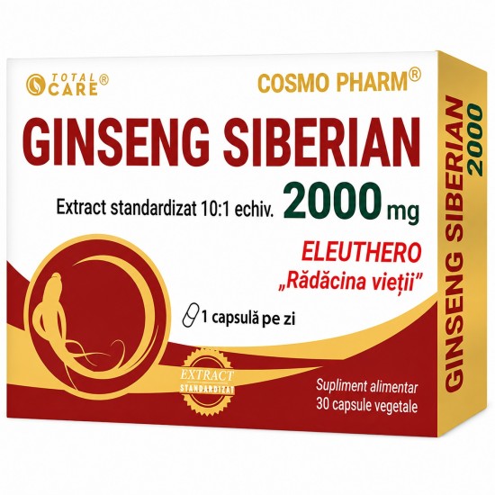 Ginseng Siberian, 2000 mg, 30 comprimate, Cosmo Pharm