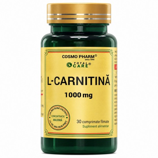 L-carnitina, 1000 mg, 30 tablete, Cosmopharm