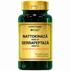 Premium Nattokinaza Serrapeptaza, 30 capsule vegetale, Cosmopharm