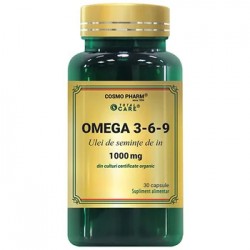 Ulei seminte de In Premium Omega 3-6-9, 1000 mg, 30 capsule, Cosmopharm