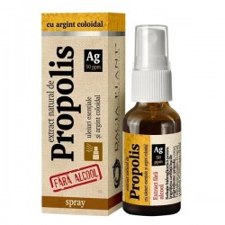 Spray cu extract natural de propolis cu argint coloidal, 20 ml - Dacia Plant
