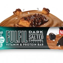 Batoane proteice + Vitamine, Dark chocolate salted caramel, 20g proteine/baton + 9 vitamine, 15batoane/cutie - Fulfil Nutrition