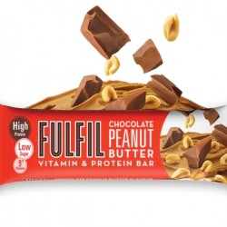 Batoane proteice + Vitamine, Chocolate peanut butter, 20g proteine/baton + 9 vitamine, 15batoane/cutie - Fulfil Nutrition