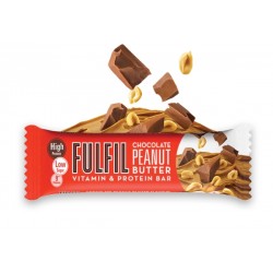 Batoane proteice + Vitamine, Chocolate peanut butter, 20g proteine/baton + 9 vitamine, 15batoane/cutie - Fulfil Nutrition