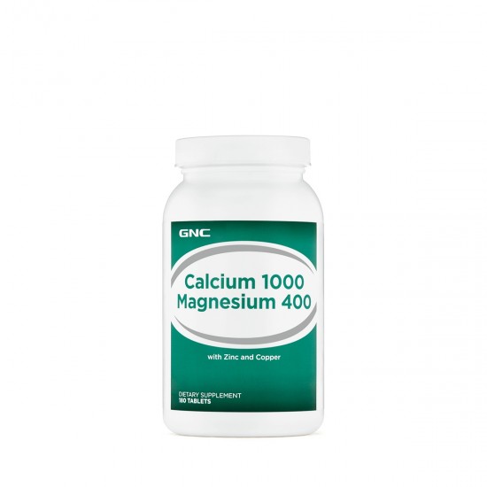 Calciu 1000 mg si Magneziu 400 mg,180 tablete - GNC