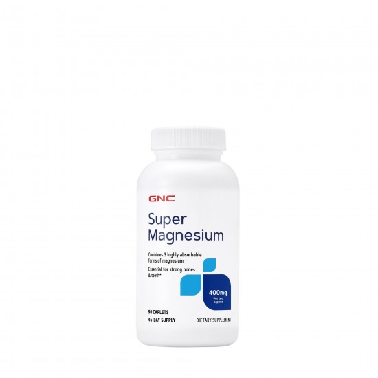 Super Magneziu 400 mg, 90 tablete - GNC