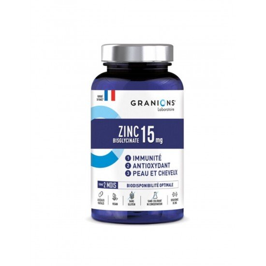 Zinc bisglicinat, 15 mg, 60 caps vegetale, Granions