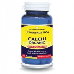 Calciu Organic cu alga calcaroasa, 30 capsule - Herbagetica