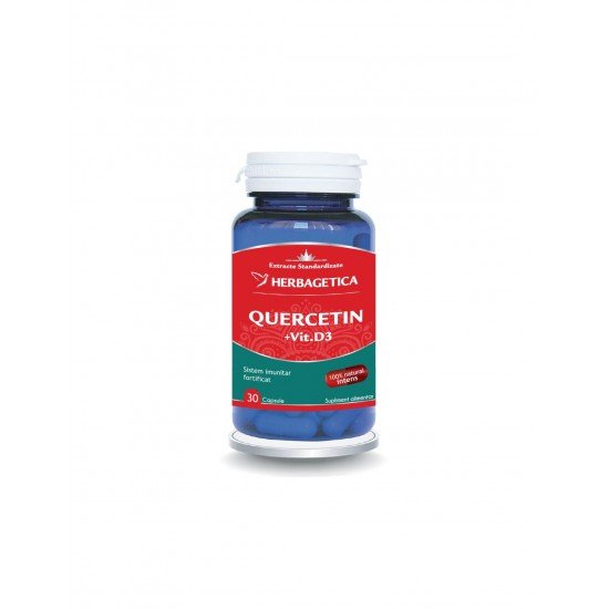 Quercetin cu Vitamina D3, 30 capsule - Herbagetica