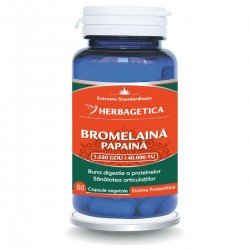 Bromelaina si Papaina, 60 capsule - Herbagetica
