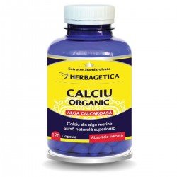Calciu Organic cu alga calcaroasa, 120 capsule - Herbagetica