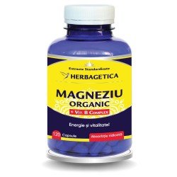 Magneziu Organic cu Vitamina B complex, 120 capsule - Herbagetica
