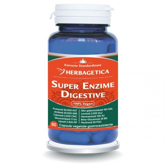 Super Enzime Digestive, 60 capsule - Herbagetica