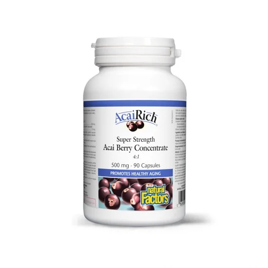 AcaiRich - Pomisoare Braziliene, 90 de capsule de 500 mg - Natural Factors