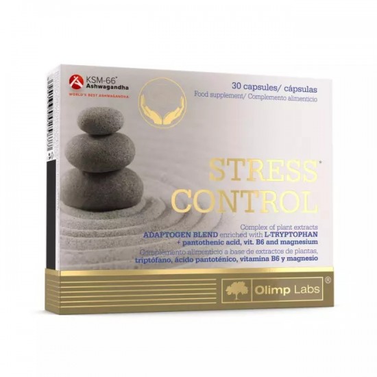 Stress Control - Supliment anti stres Magneziu, Vitamina B6, Ginseng, Ashwagandha, 30 capsule - Olimp Labs