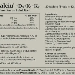 Bio-Calciu + D3 + K1 + K2, 30 tablete - Pharma Nord