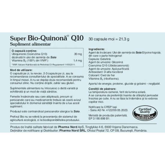 Super Bio-Quinona Q10 30 mg, 60 capsule - Pharma Nord