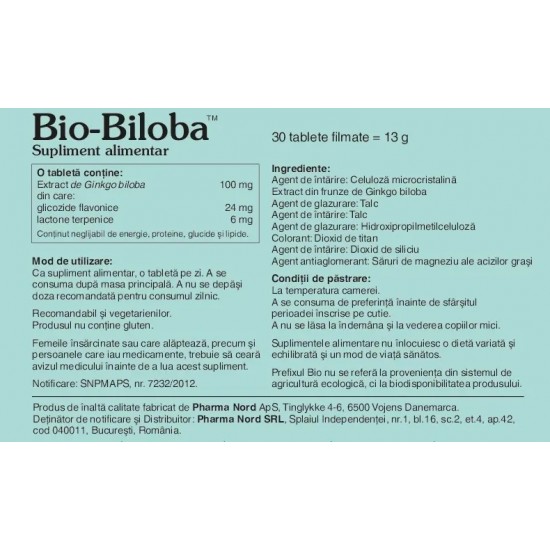 Bio-Biloba, 30 tablete - Pharma Nord