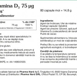 Bio-Vitamina D3-Pearls 75 mcg, 80 capsule, Pharma Nord