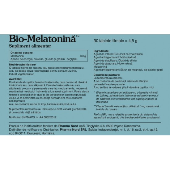 Bio-Melatonina 3 mg, 30 tablete - Pharma Nord