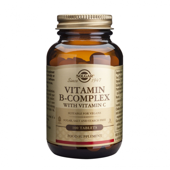 B-Complex cu Vitamina C, 100 tab, SOLGAR