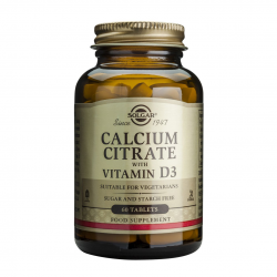 Calcium Citrate 250mg cu D3, 60 tab, SOLGAR 