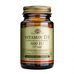 Vitamina D3 600 IU (Colecalciferol) (15 mcg), 60 caps, SOLGAR