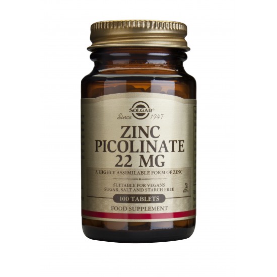 Zinc Picolinate 22mg, 100 tablete, SOLGAR