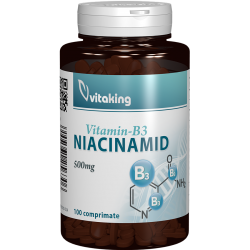Vitamina B3 (Niacinamida) 500mg, 100 tablete, Vitaking Vitamina B3 (Niacinamida) 500mg, 100 tablete, Vitaking
