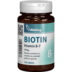 Biotina (Vitamina B7), 100 tablete, Vitaking