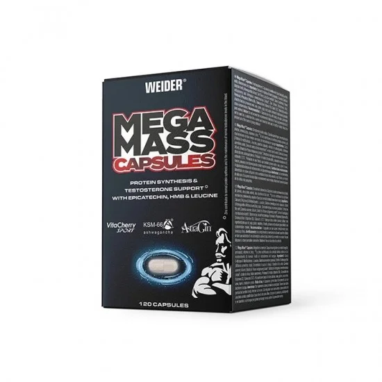 Mega Mass Capsule, 120 capsule pentru masă musculară & performanță - Weider