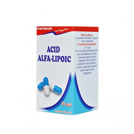 Acid alfa-lipoic, 70 capsule - Favisan Acid alfa-lipoic, 70 capsule - Favisan
