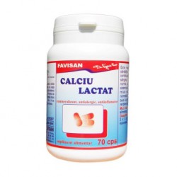 Calciu lactat, 70 capsule - Favisan