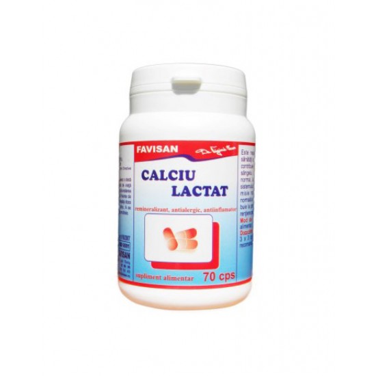 Calciu lactat, 70 capsule - Favisan