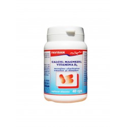 Calciu+magneziu+vit. D3, 40 capsule - Favisan