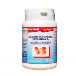 Calciu+magneziu+vit. D3, 40 capsule - Favisan