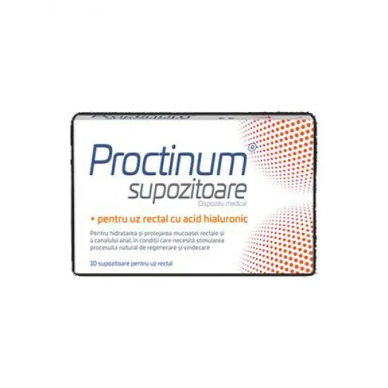 Proctinum supozitoare cu acid hialuronic pentru hemoroizi, 10 bucati - Zdrovit Proctinum supozitoare cu acid hialuronic pentru hemoroizi, 10 bucati - Zdrovit