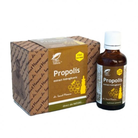 Propolis extract hidrogliceric fara alcool, 50ml - Pro Natura