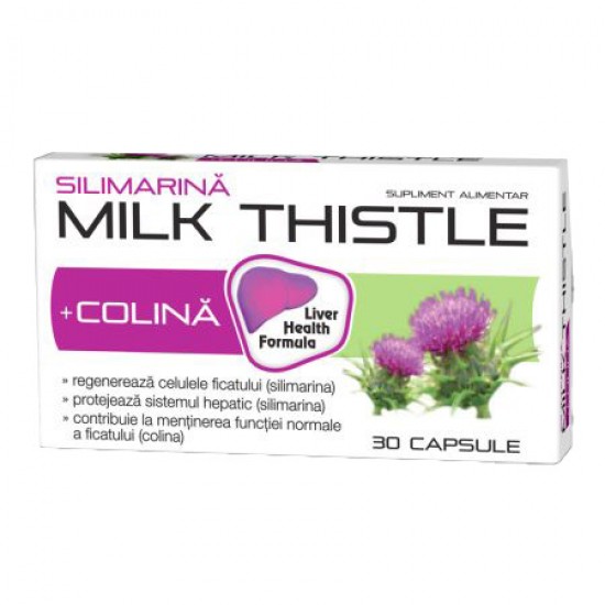 Silimarina + Colina Milk Thistle, 1000 mg, 30 capsule - Zdrovit