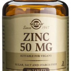 Zinc Gluconate 50mg, 100 tab, SOLGAR