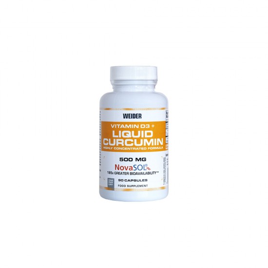 Liquid Curcumin + Vitamin D3, 90 capsule, Weider